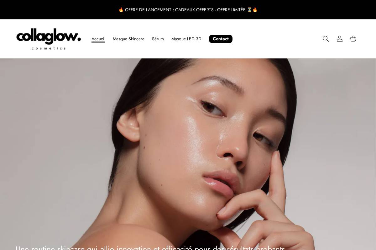 collaglow.co homepage screenshot