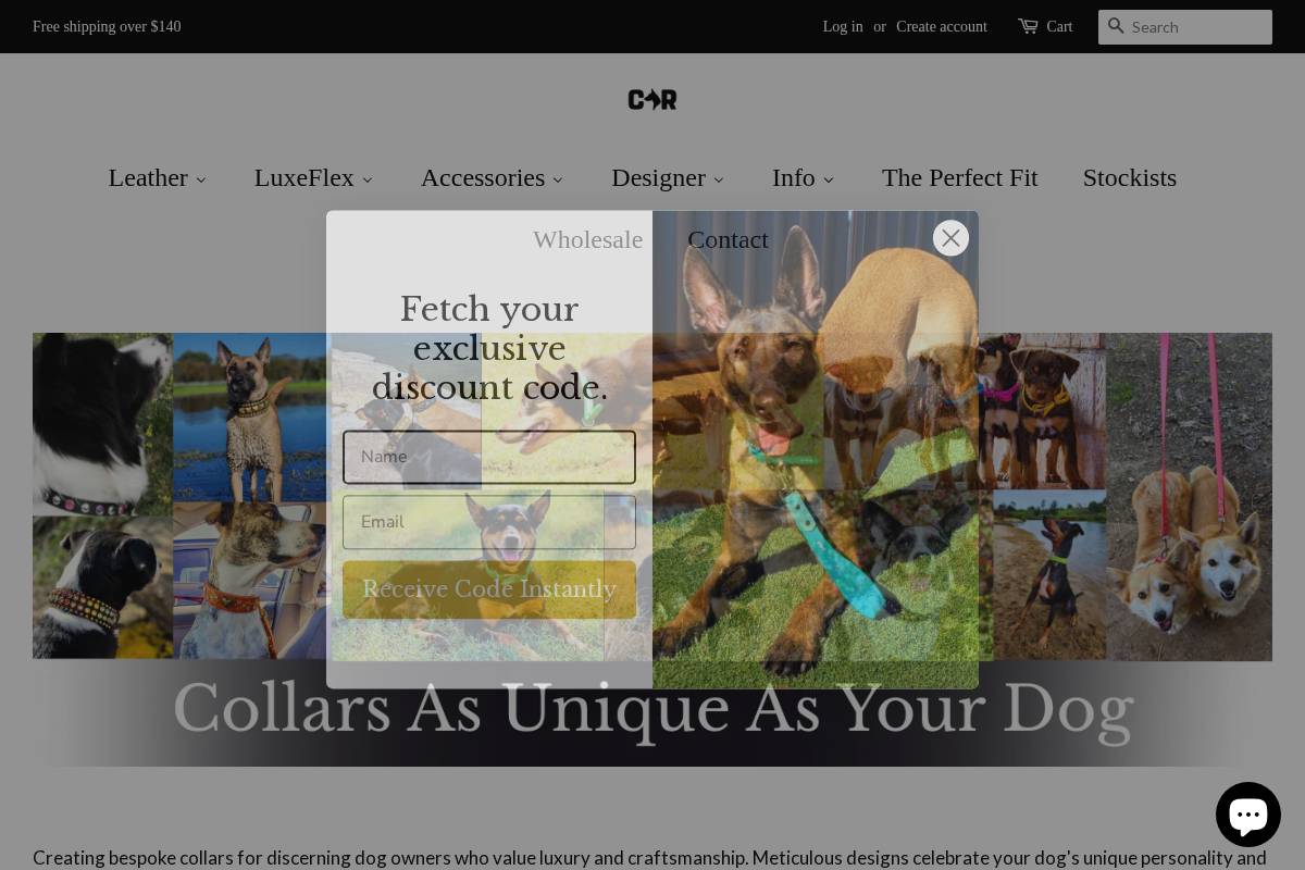 collarandruff.com.au homepage screenshot