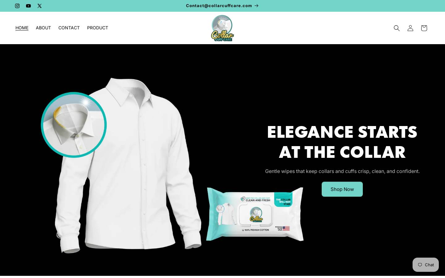 collarcuffcare.com homepage screenshot