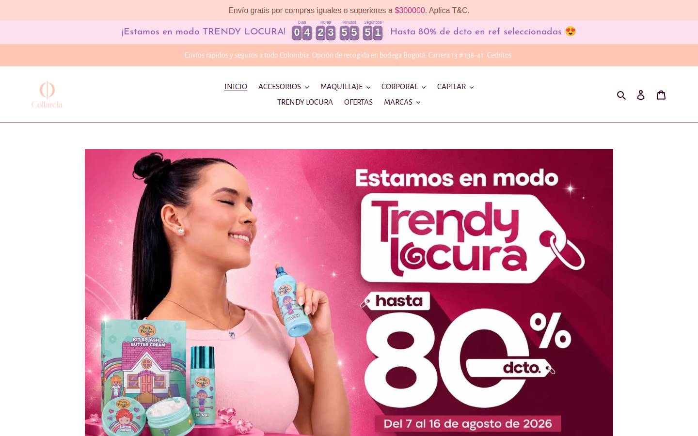 collarela.com homepage screenshot