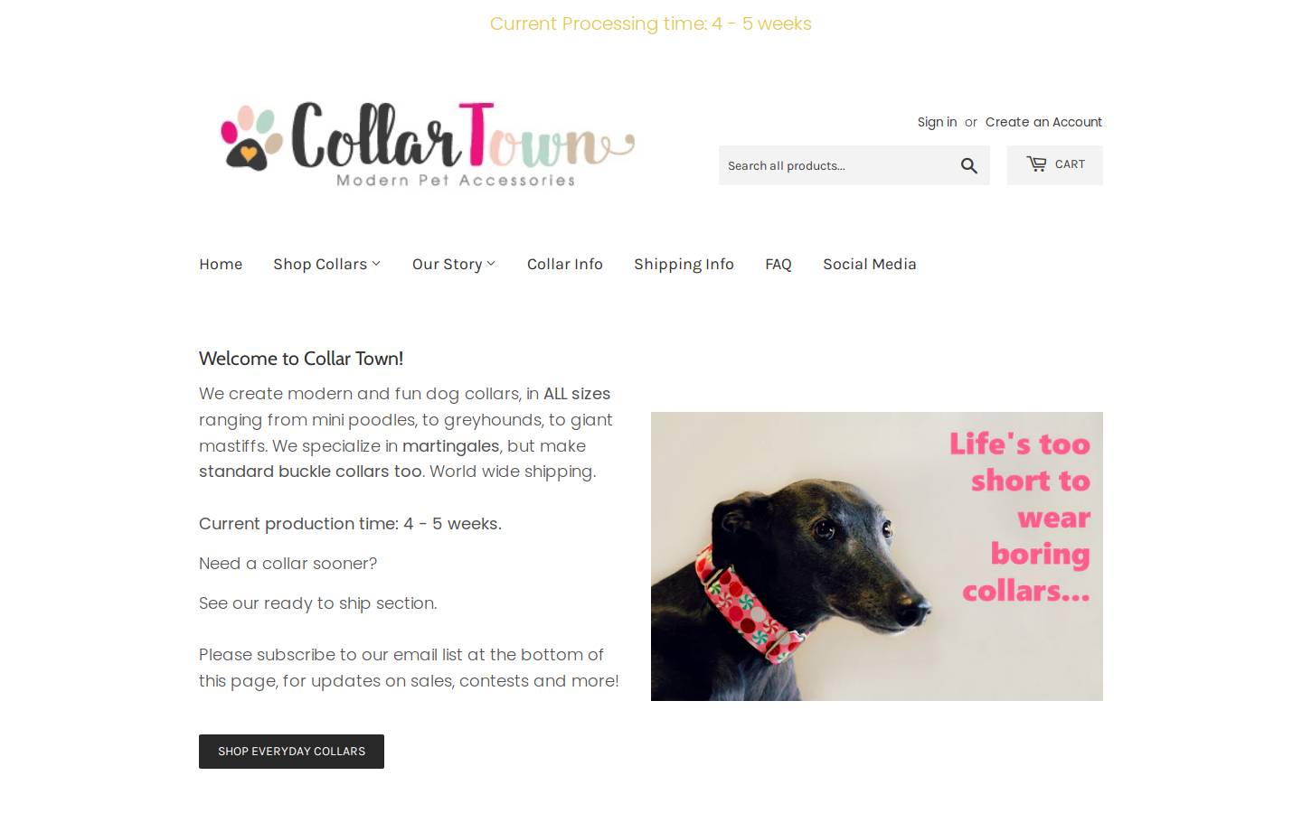 collartown.ca homepage screenshot