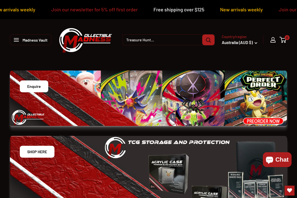 Collectible Madness homepage screenshot