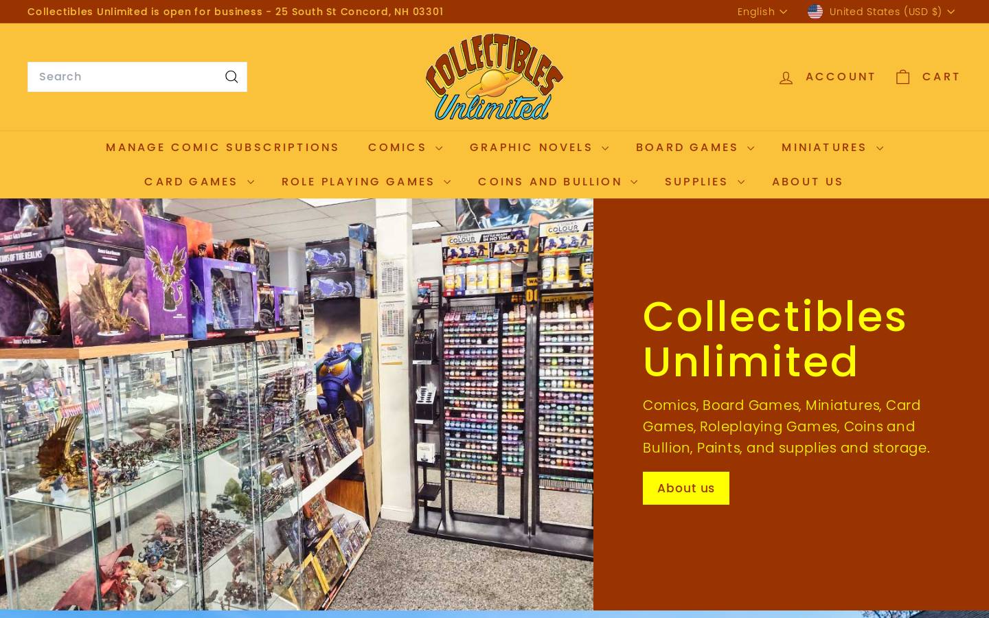 collectiblesunlimited.biz homepage screenshot