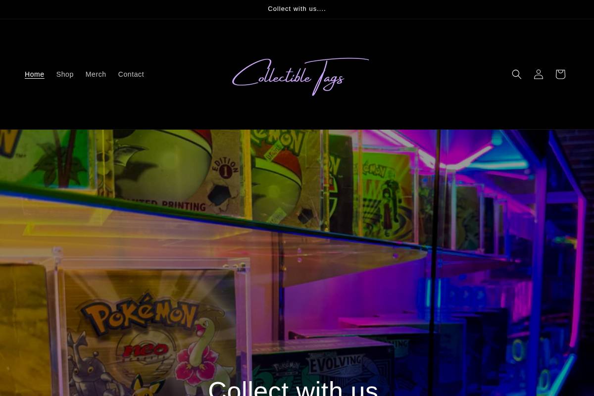 collectibletagsshop.com homepage screenshot