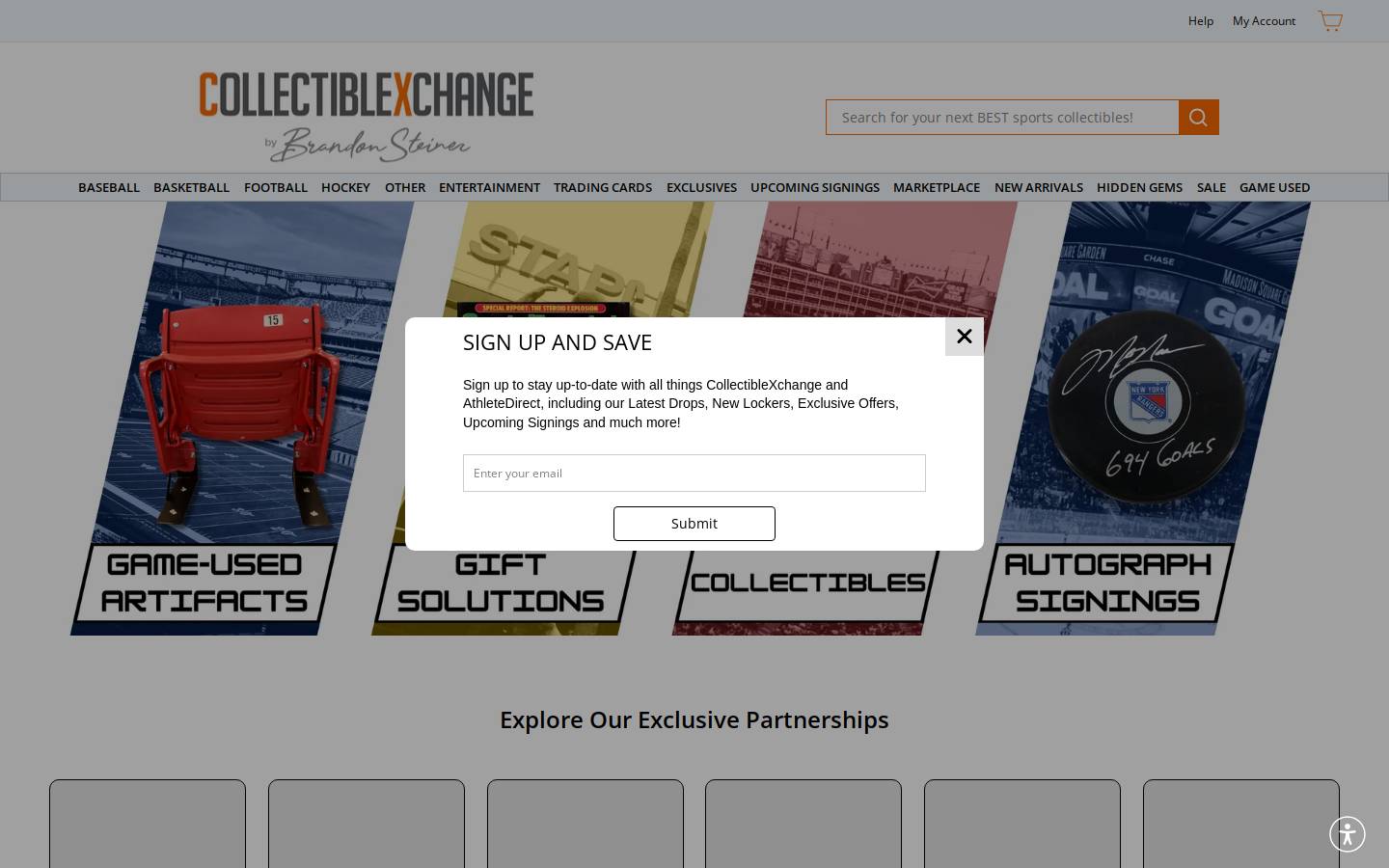 collectiblexchange.com homepage screenshot