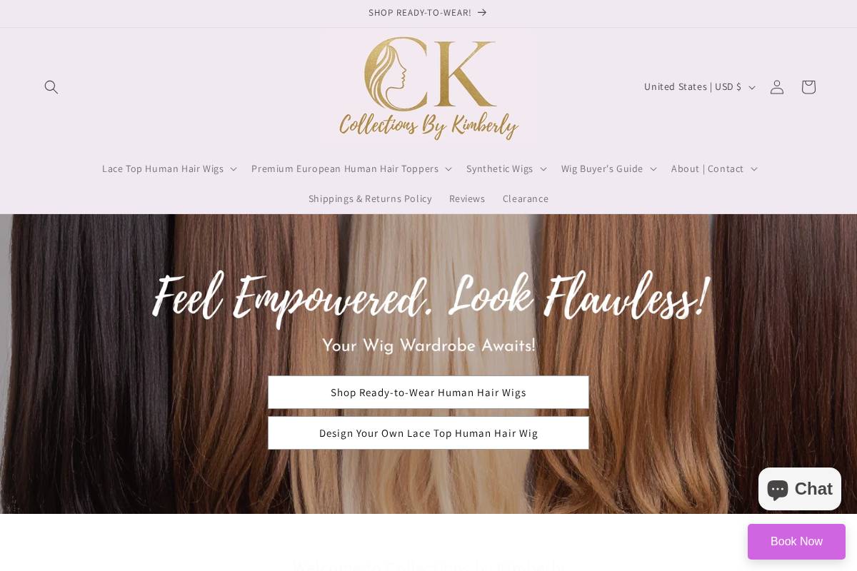 collectionsbykimberly.com homepage screenshot
