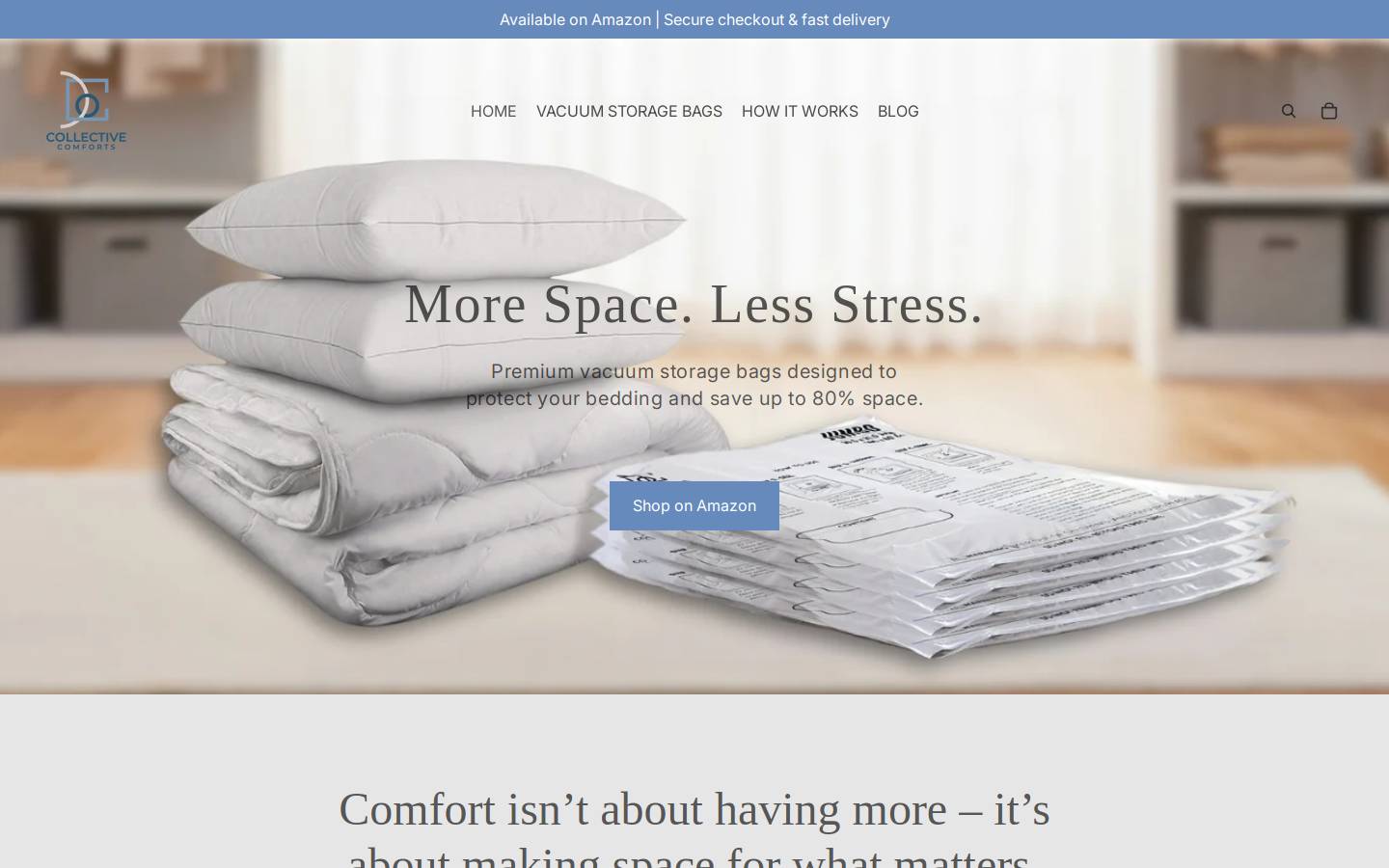 collectivecomforts.com homepage screenshot