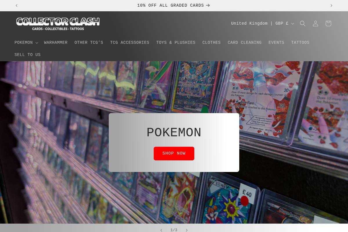 collectorclash.com homepage screenshot