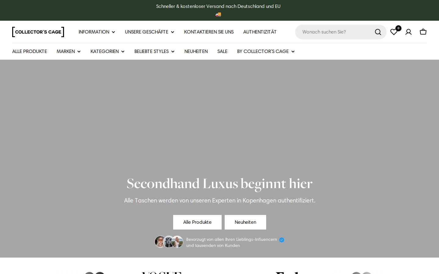 Collectorscage homepage screenshot