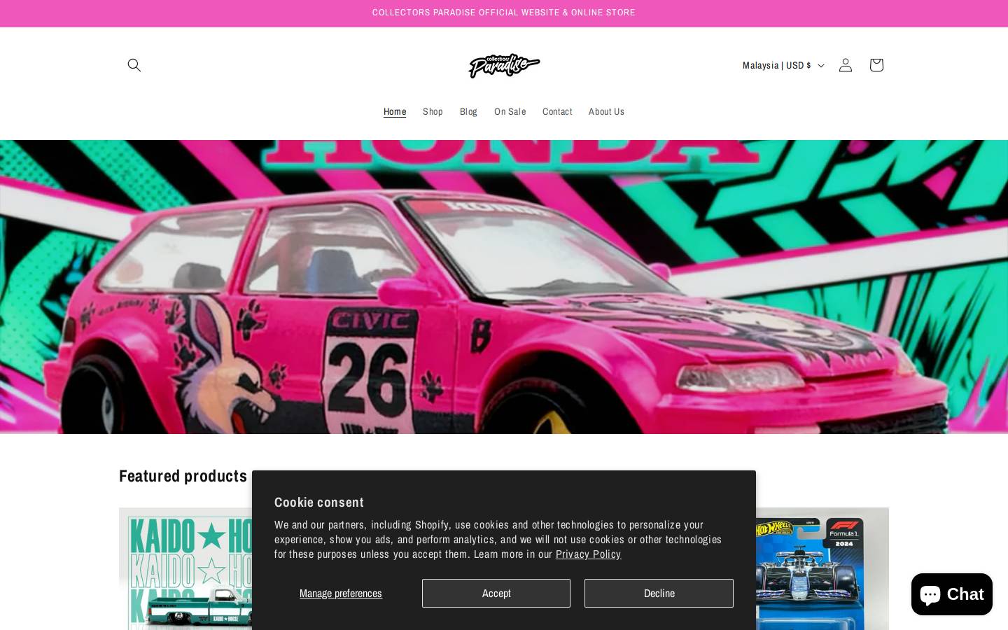 collectorsparadisejb.com homepage screenshot