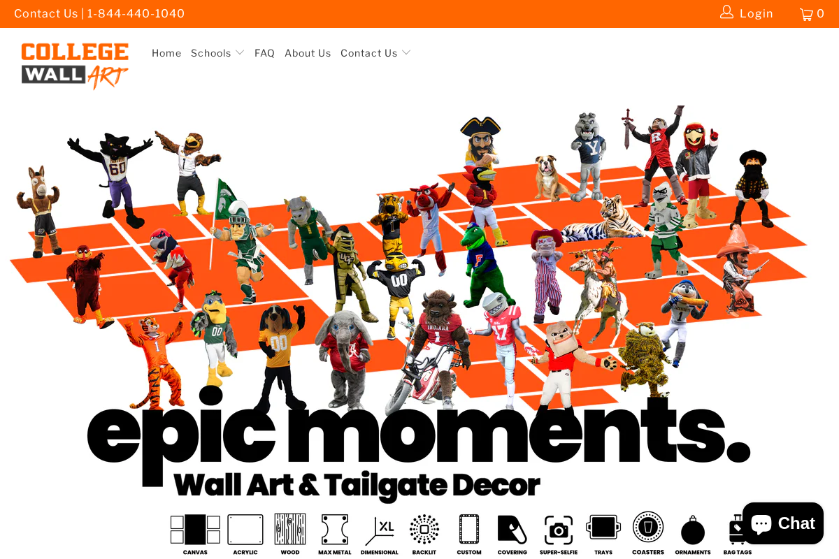 collegewallart.com homepage screenshot