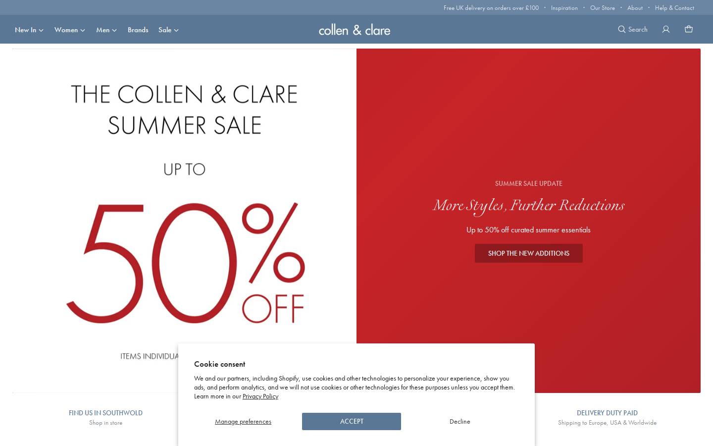 Collen & Clare homepage screenshot