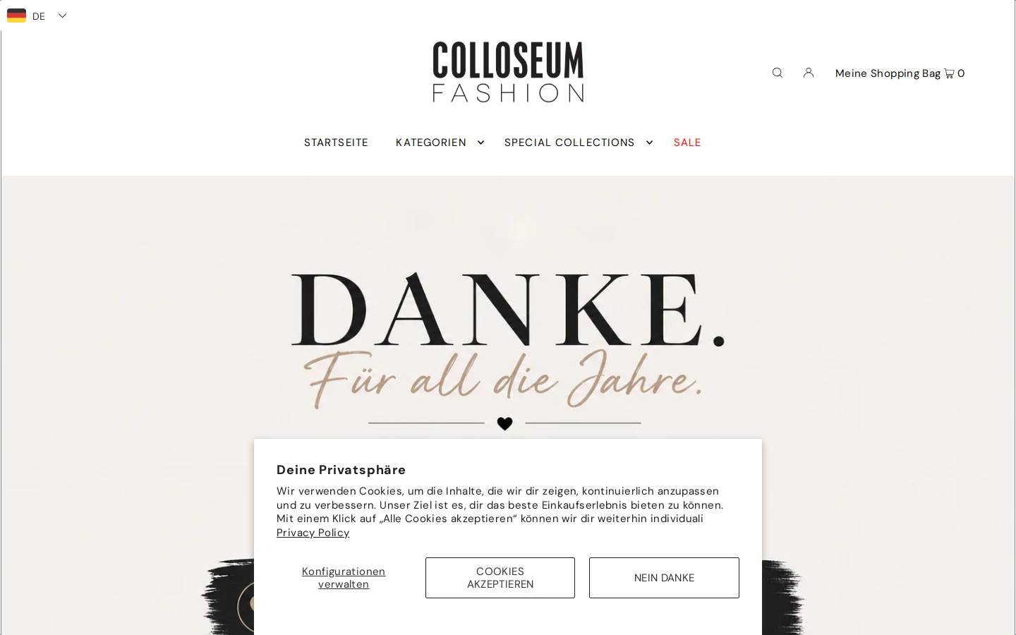 colloseumfashion.com homepage screenshot