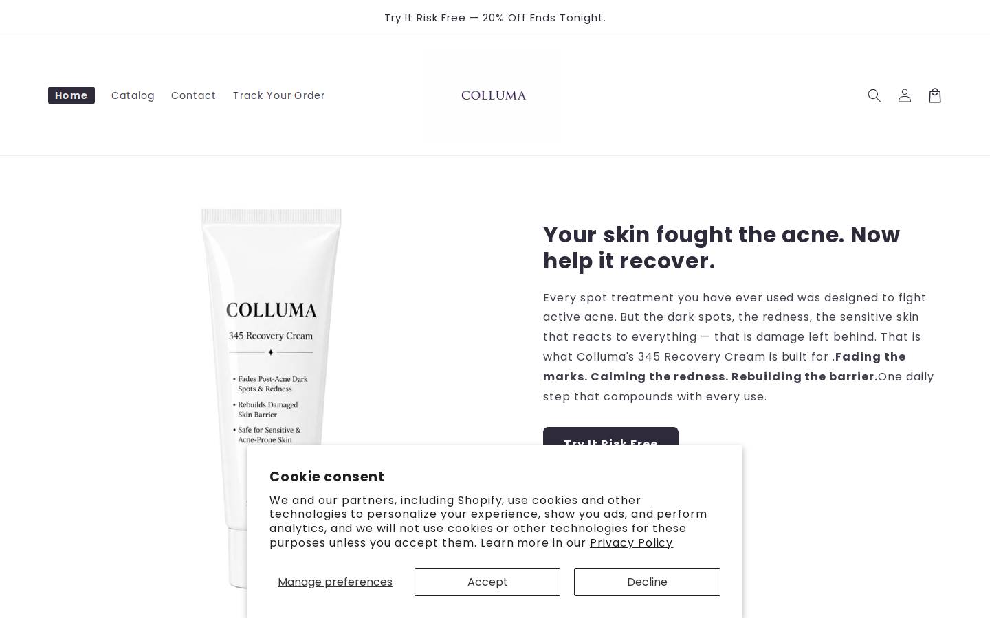 collumabalm.com homepage screenshot