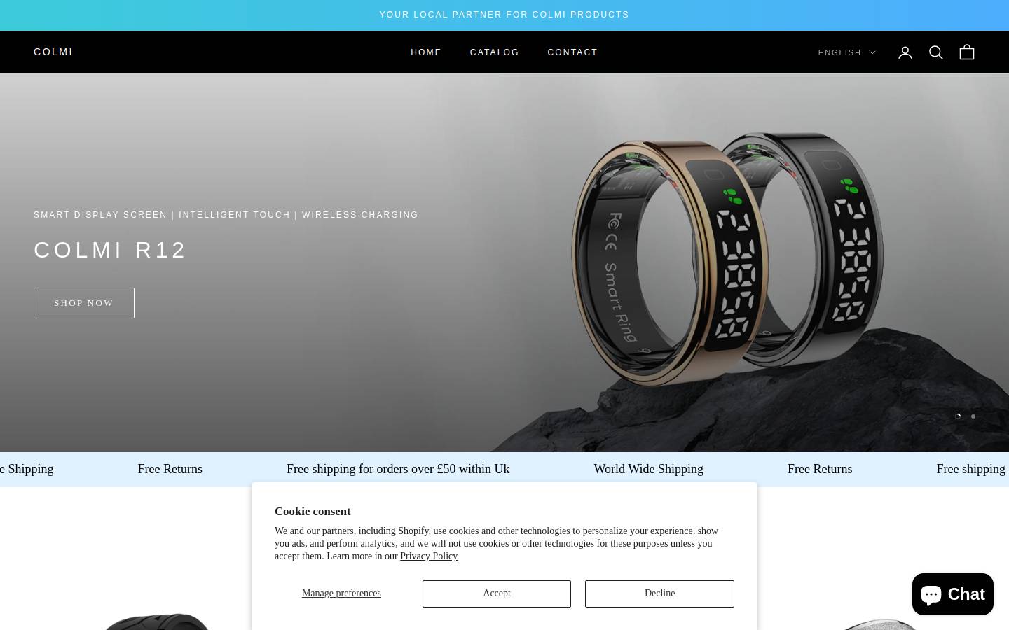 Colmi homepage screenshot