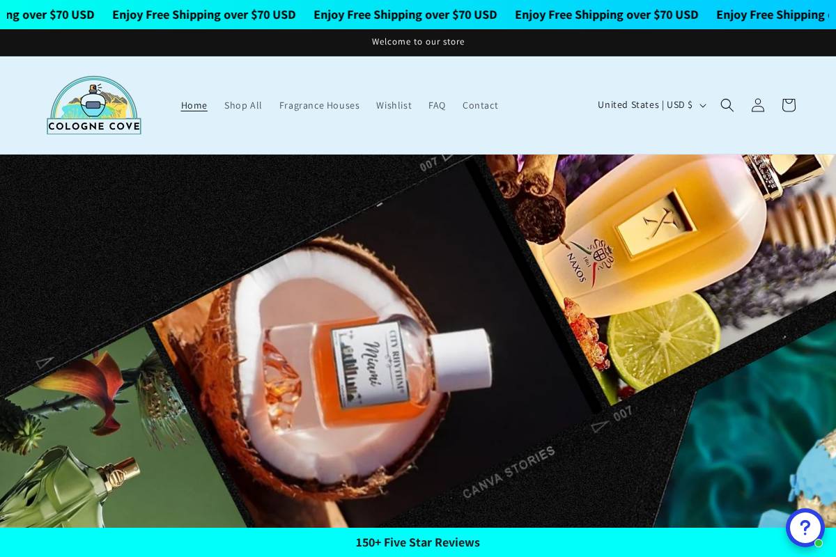 colognecove.com homepage screenshot