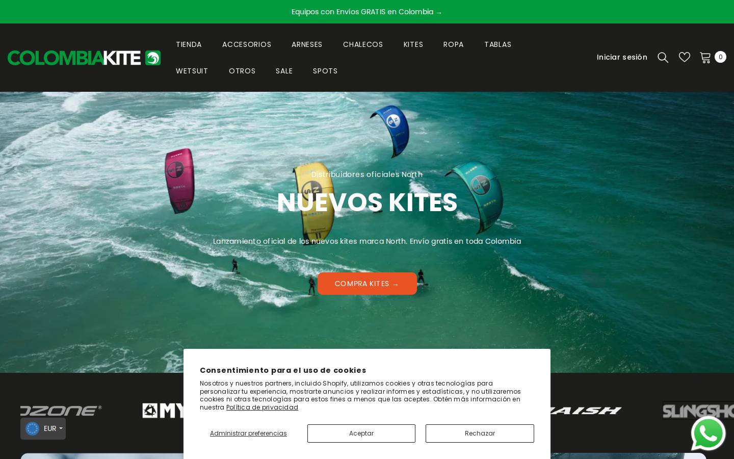 colombiakite.com homepage screenshot