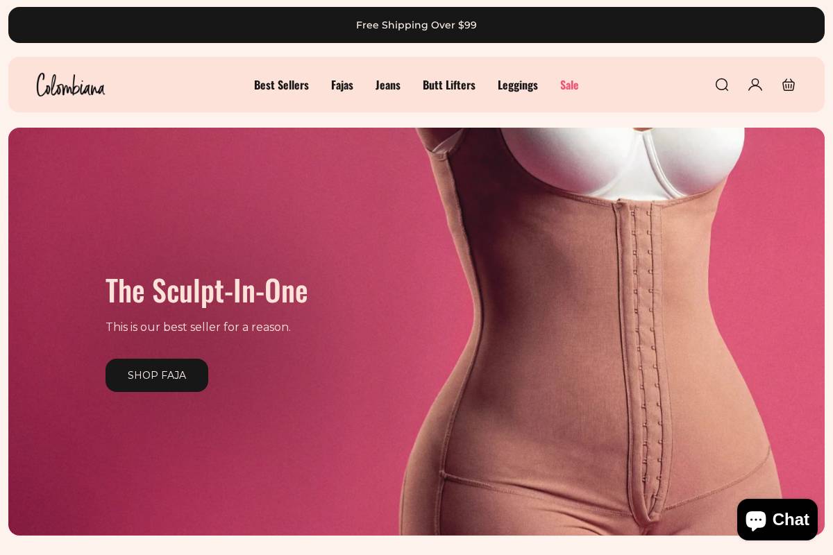 colombianaboutique.com homepage screenshot