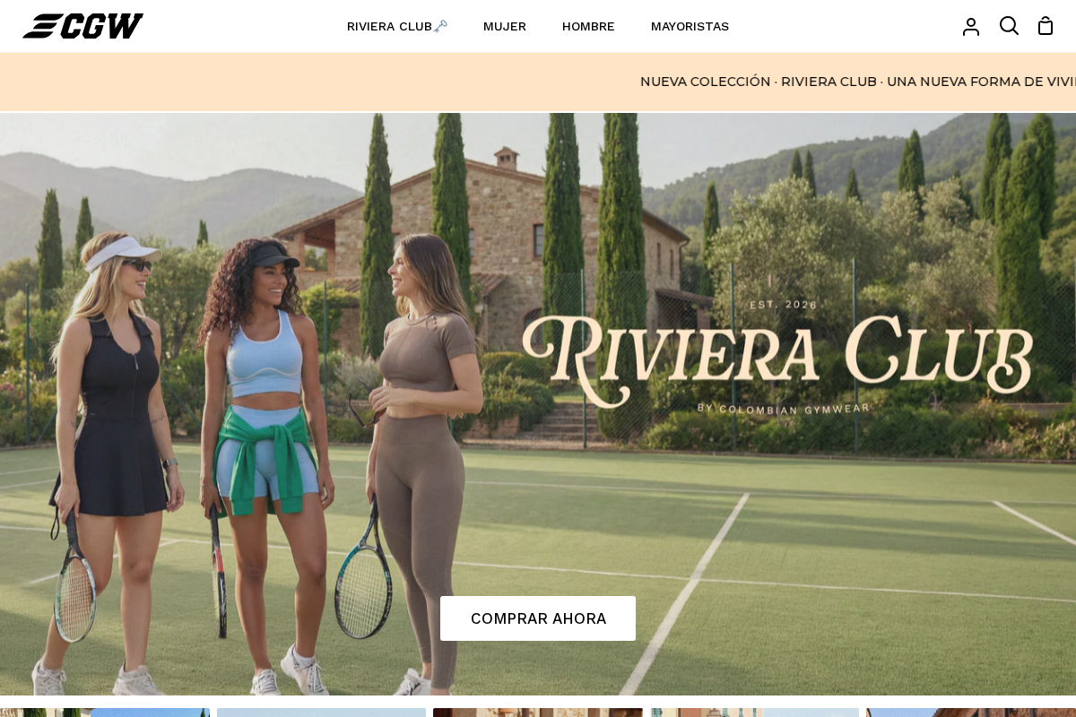 colombiangymwear homepage screenshot