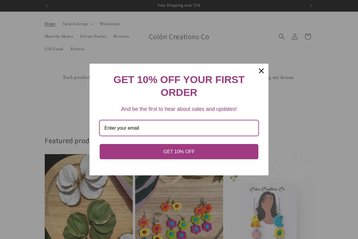 coloncreations.com homepage screenshot