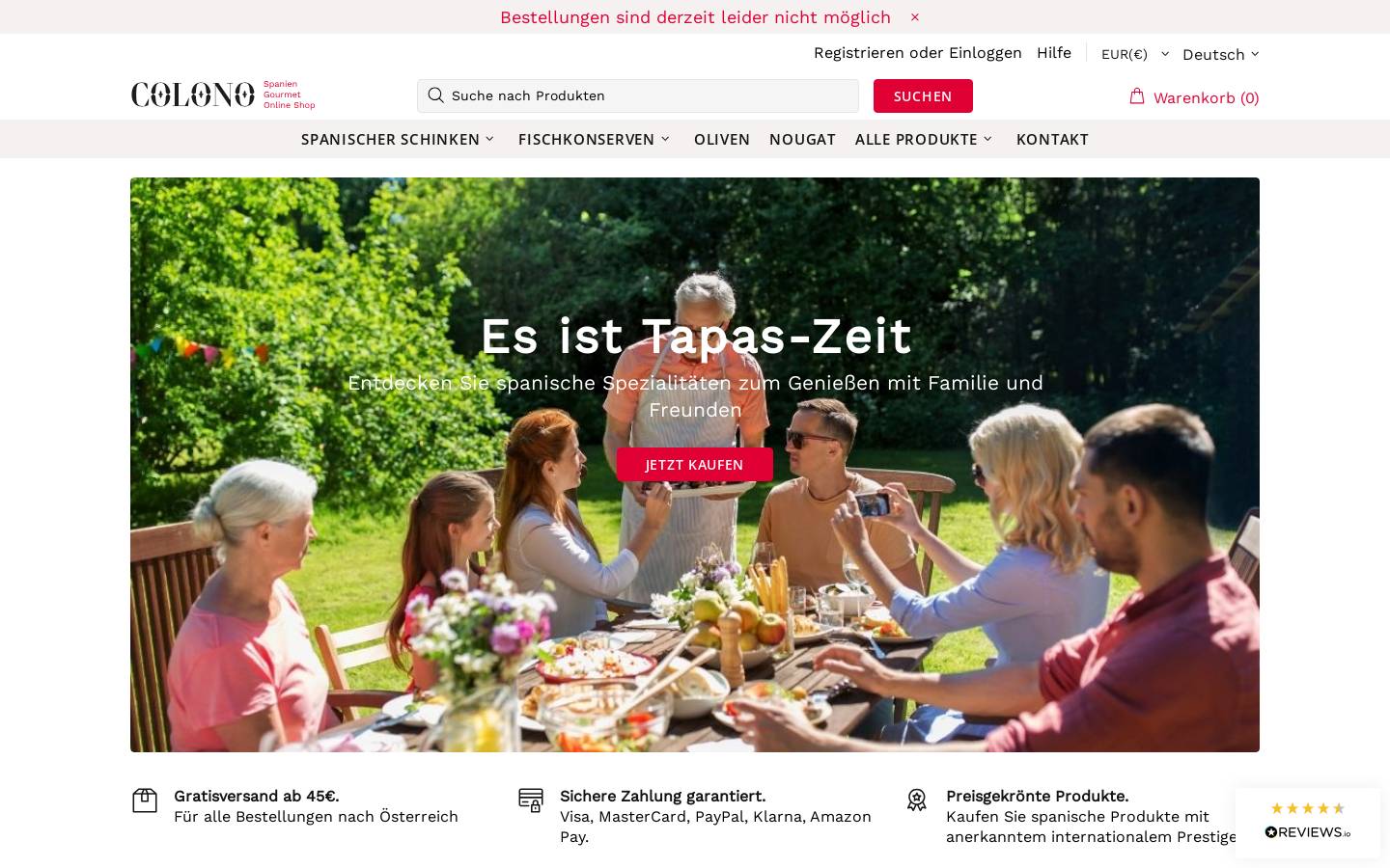 colonogourmet.com homepage screenshot