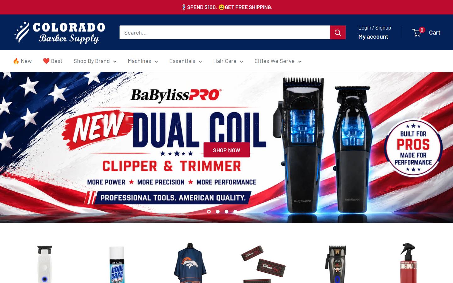 coloradobarbersupply.com homepage screenshot