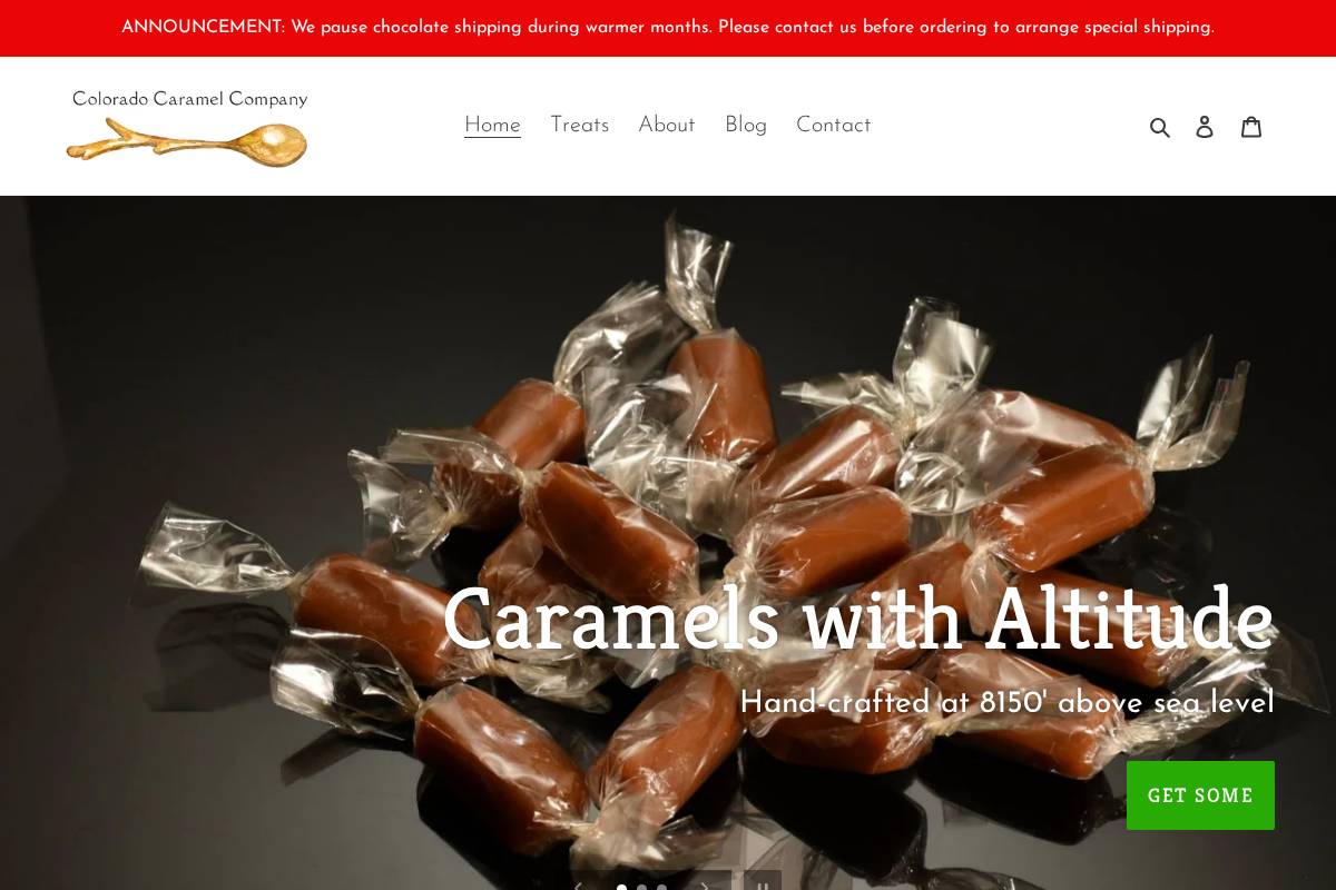 coloradocaramel.com homepage screenshot