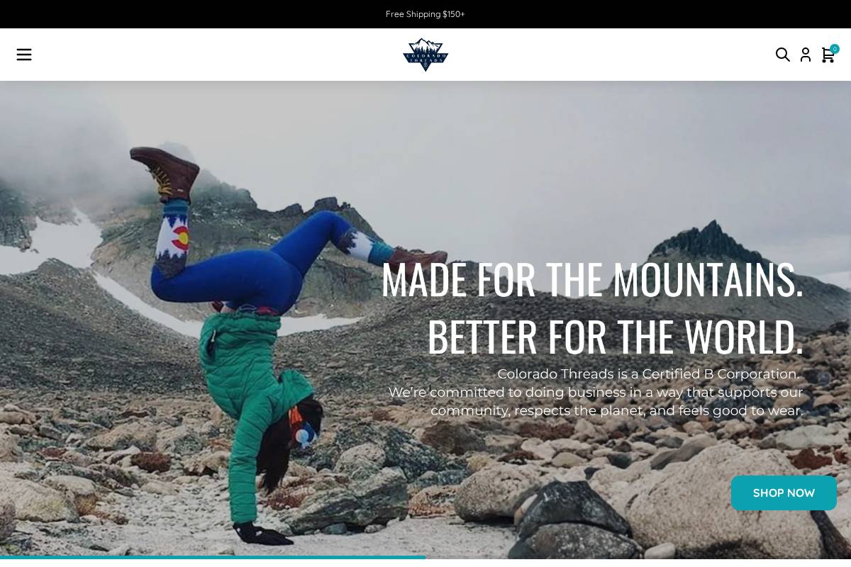 Colorado Threads homepage screenshot