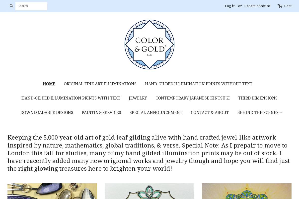 Color & Gold homepage screenshot