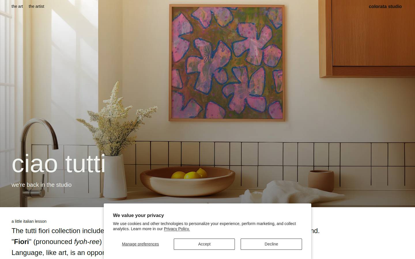colorata.studio homepage screenshot