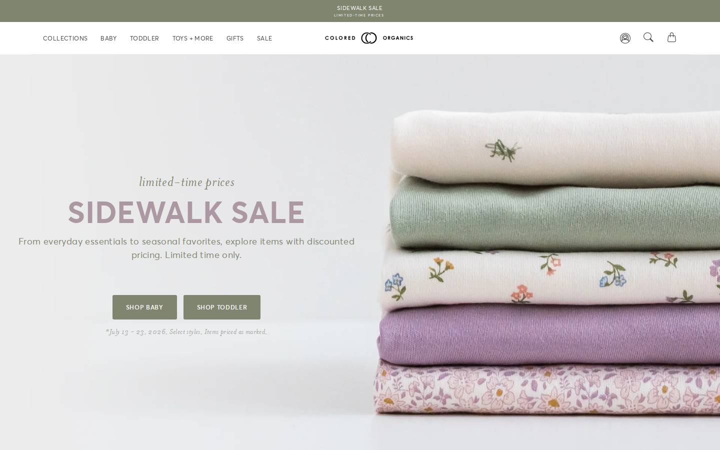Colored Organics homepage screenshot