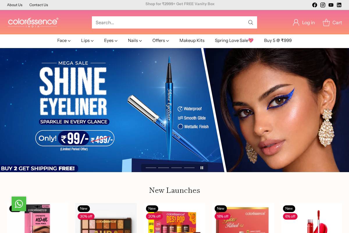 coloressence.com homepage screenshot