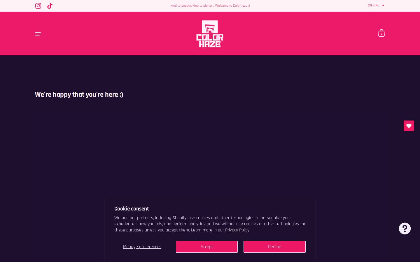 colorhaze.com homepage screenshot