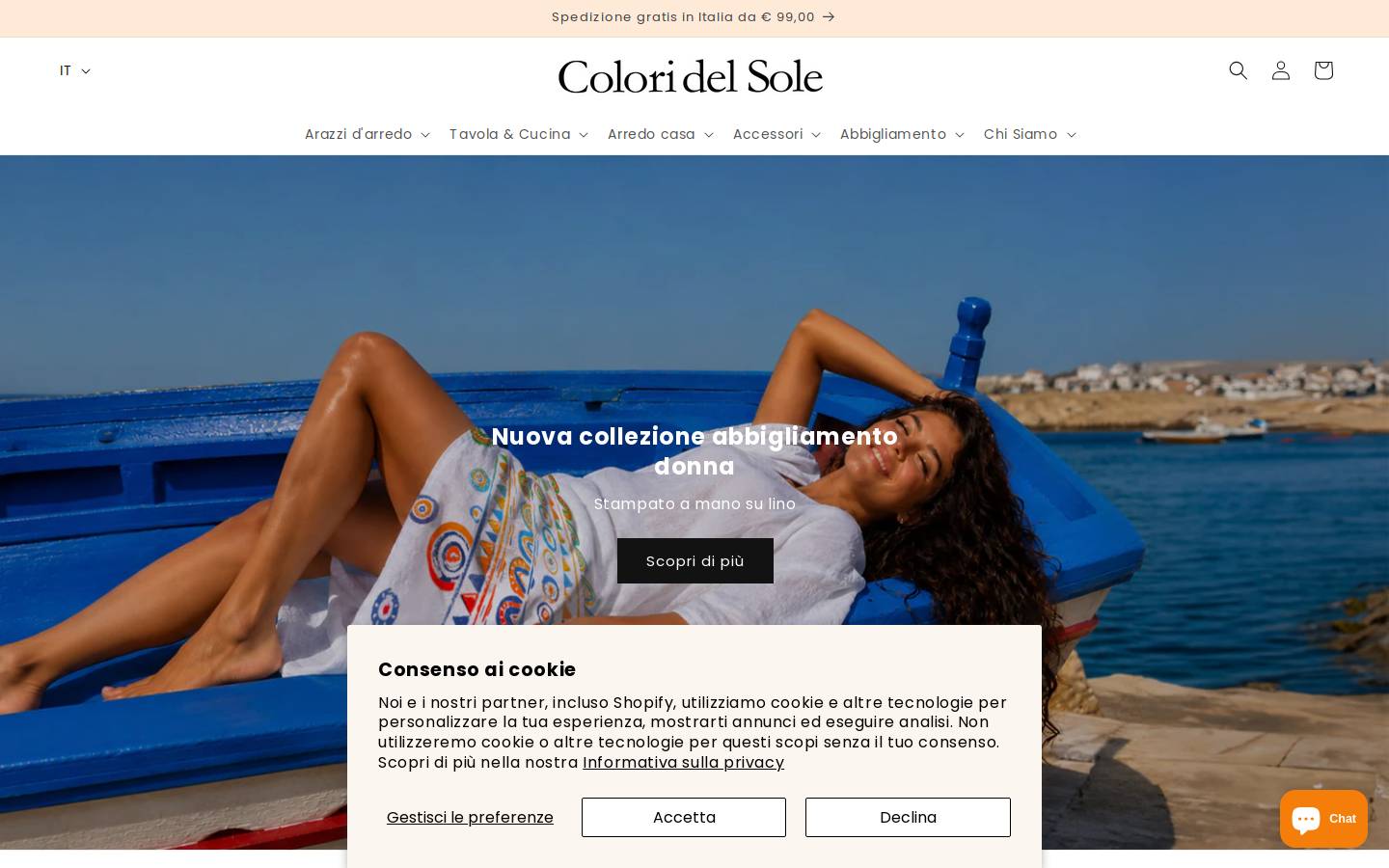 Colori del Sole homepage screenshot
