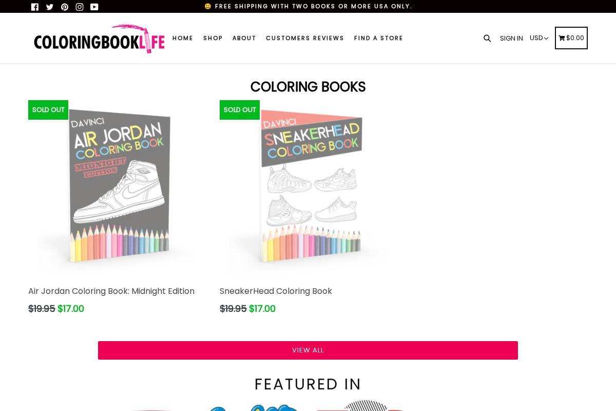 coloringbooklife.com homepage screenshot