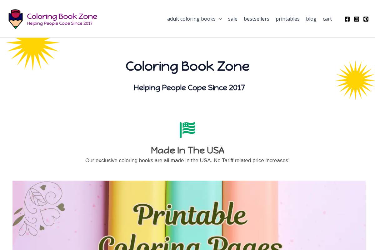 coloringbookzone.com homepage screenshot