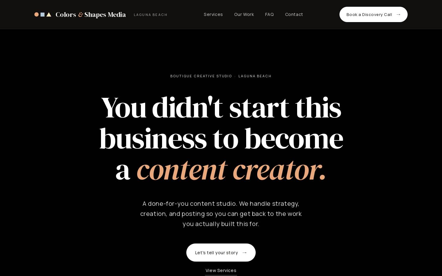 colorsandshapesmedia.com homepage screenshot