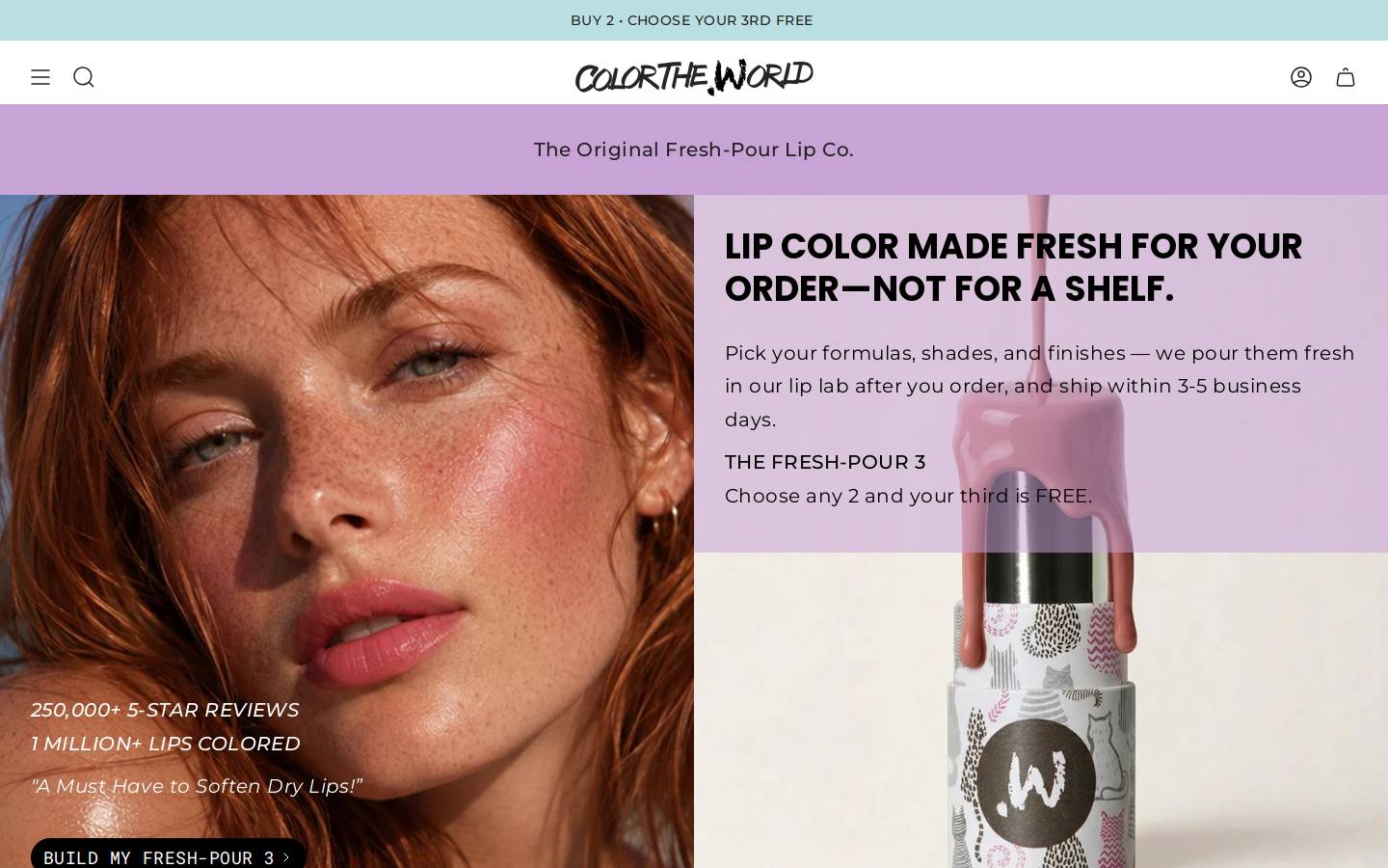 Color The World Lipsticks homepage screenshot