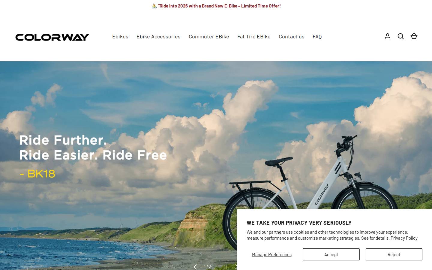Colorwayebike homepage screenshot