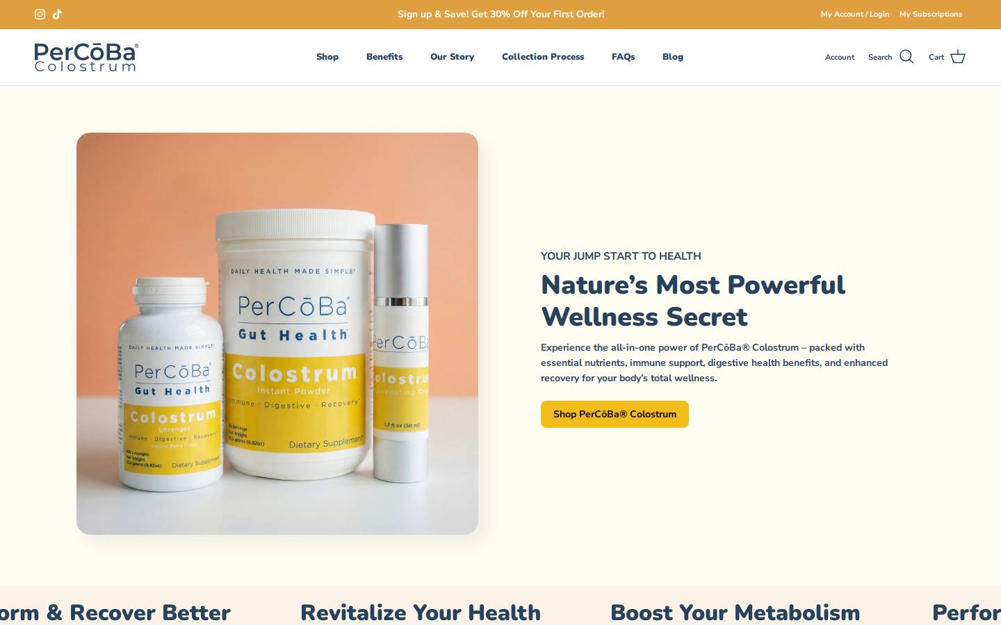 colostrum.com homepage screenshot