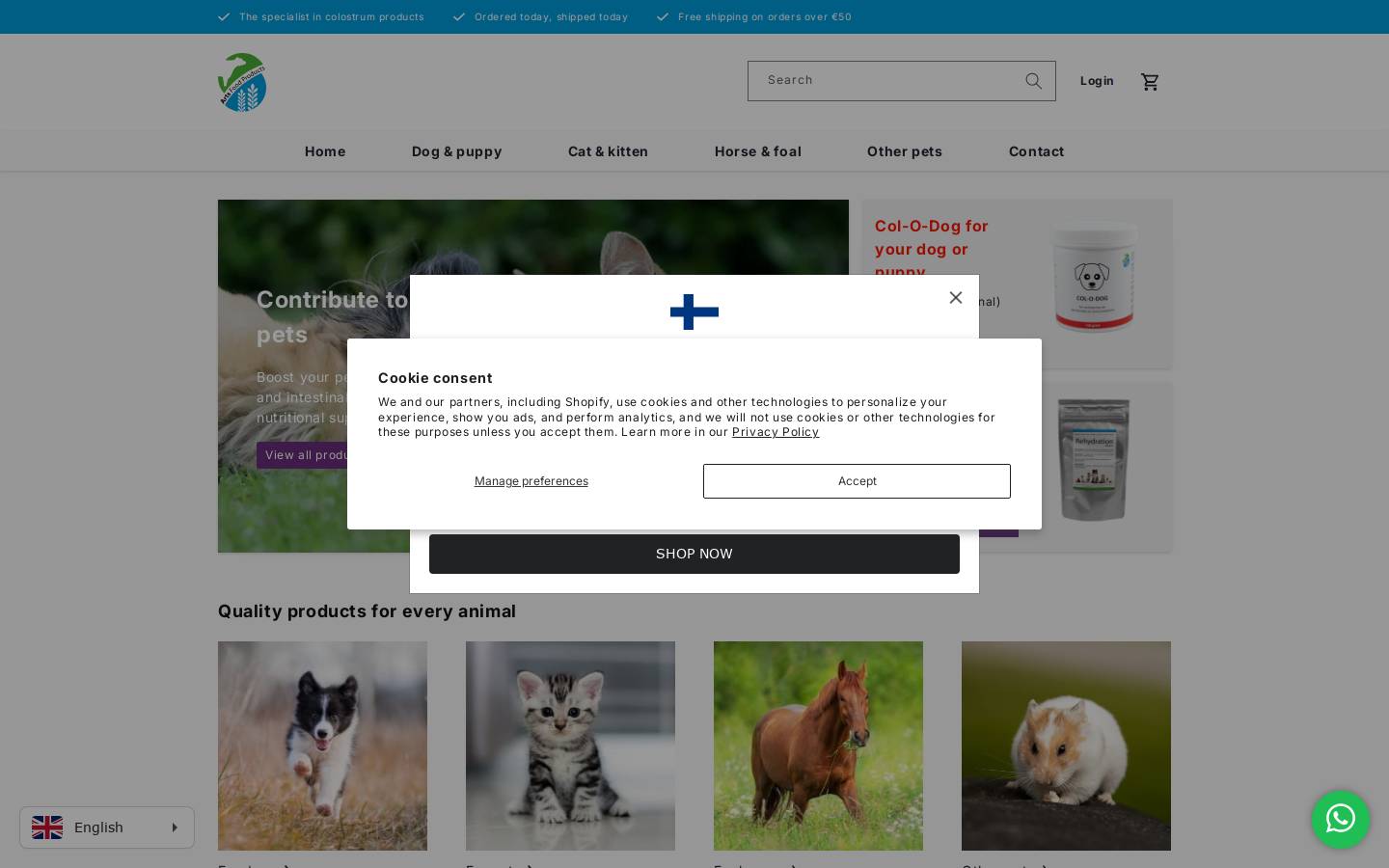 colostrumshop.eu homepage screenshot