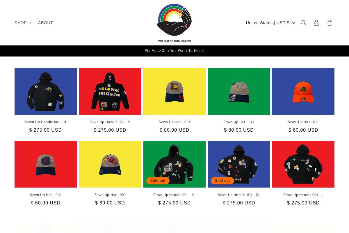 colouredpublishing.press homepage screenshot