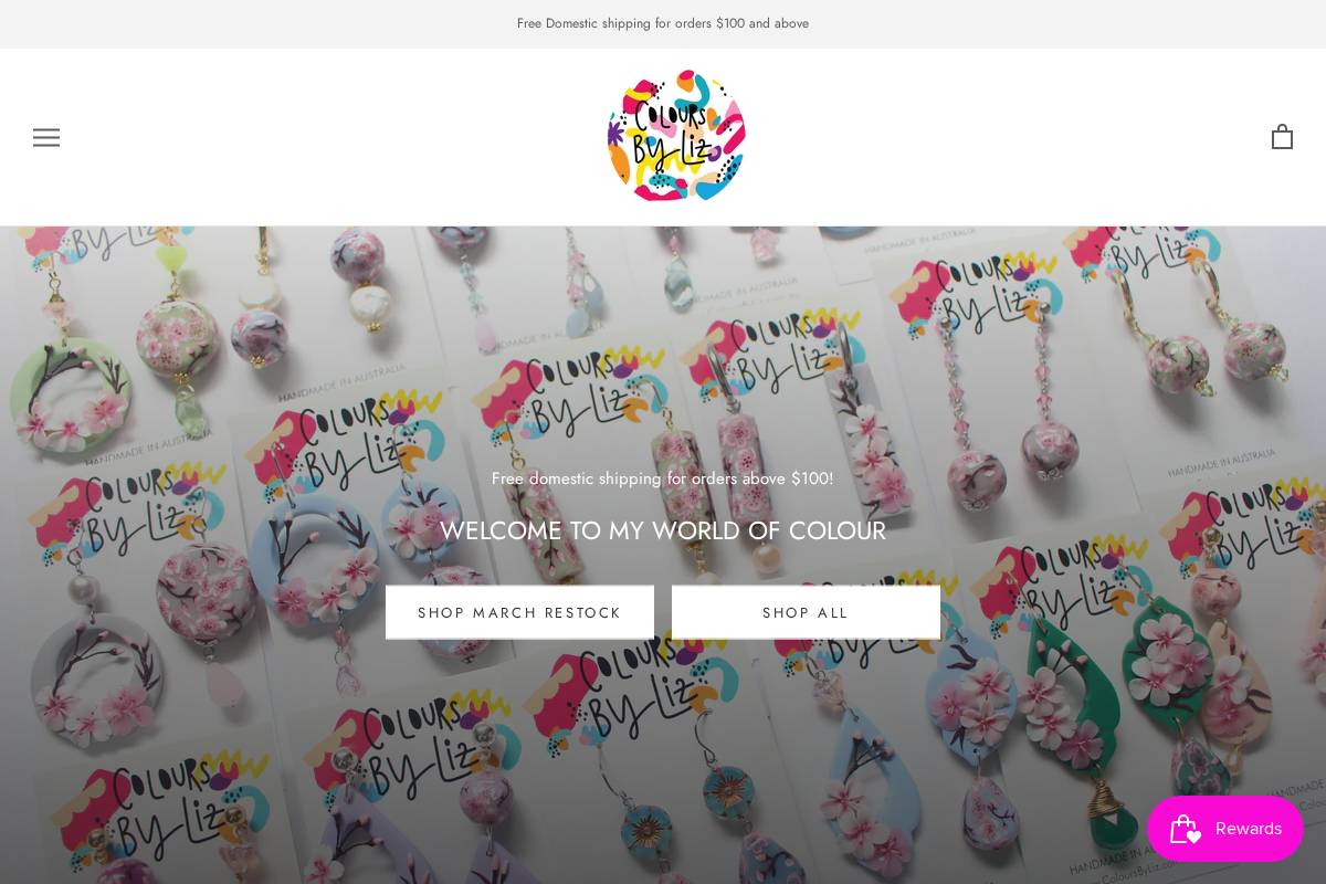 coloursbyliz.com.au homepage screenshot