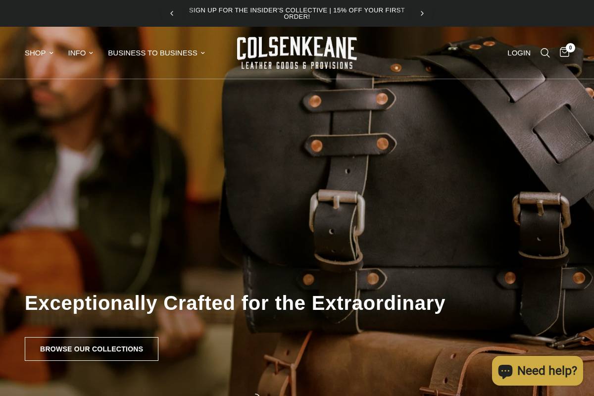colsenkeane.com homepage screenshot