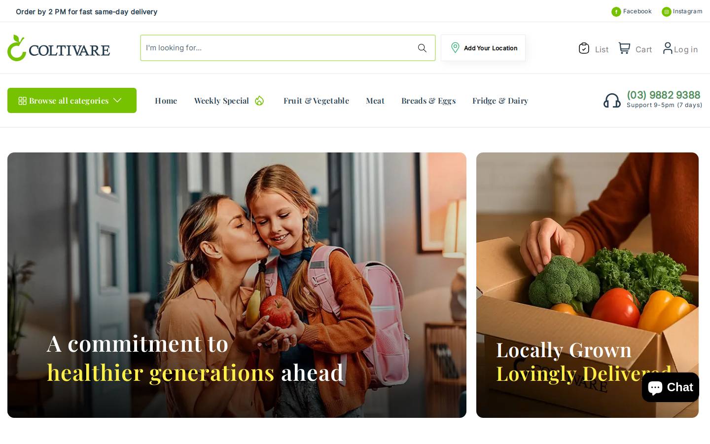 coltivare.com.au homepage screenshot