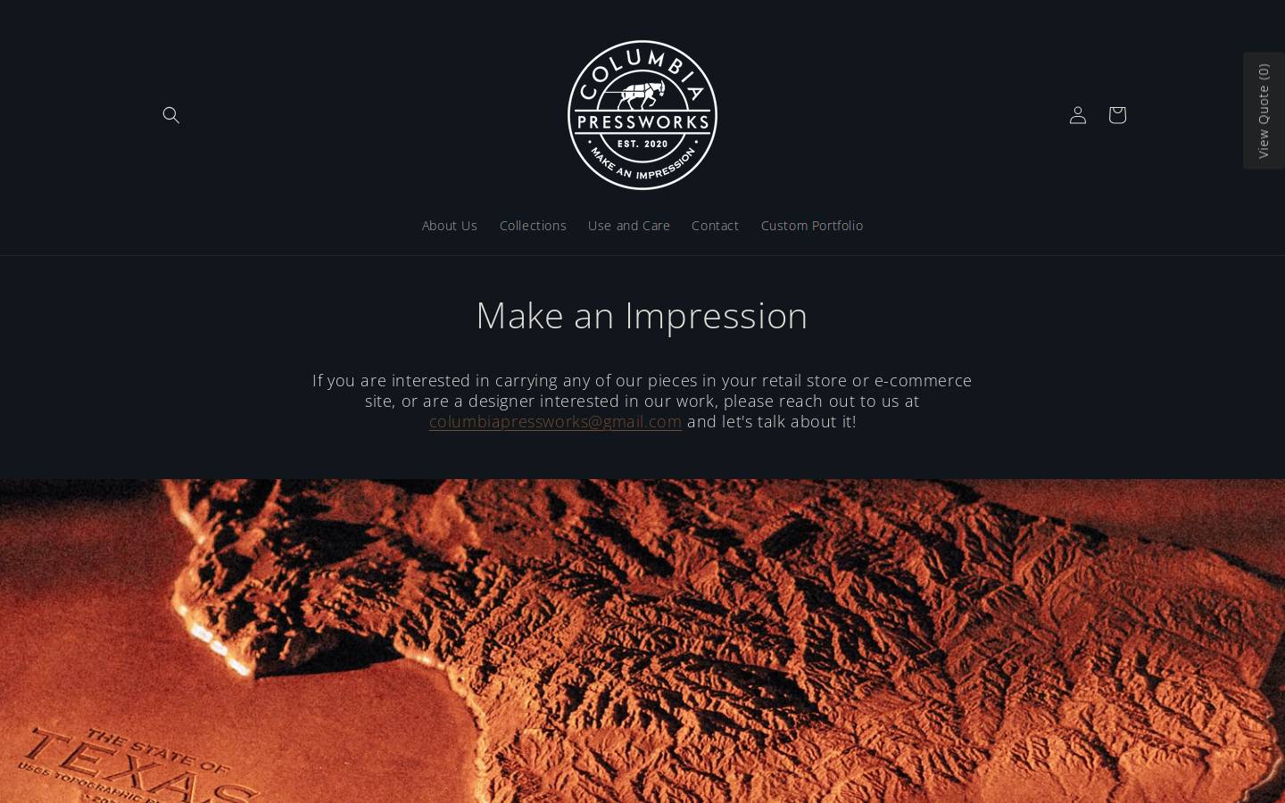 columbiapressworks.com homepage screenshot