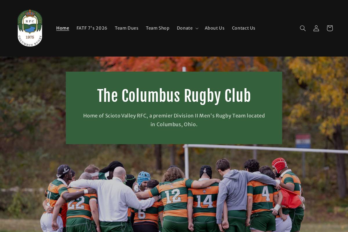 columbusrugby.org homepage screenshot