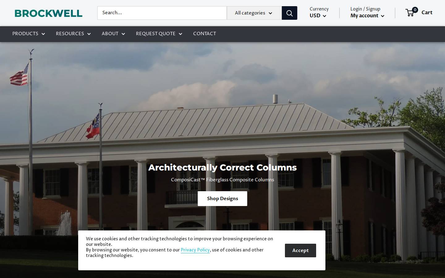 columnsdirect.com homepage screenshot