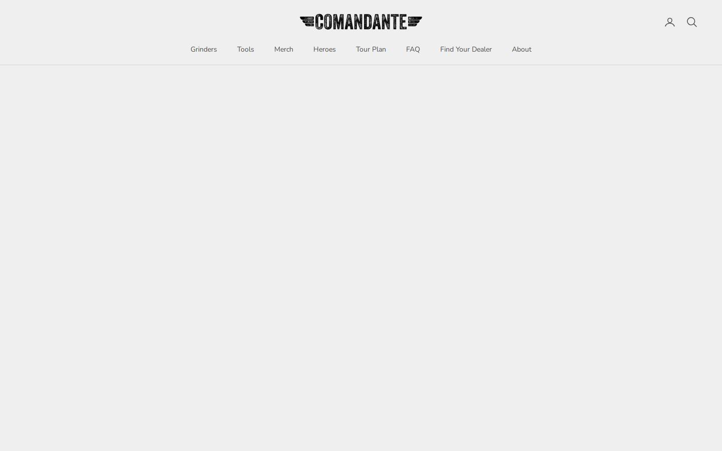comandantegrinder.com homepage screenshot