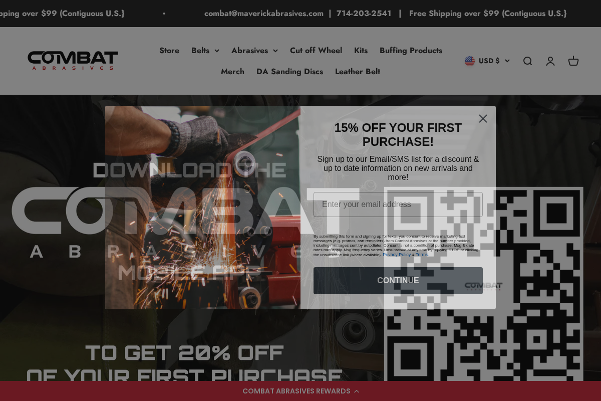 Combat Abrasives homepage screenshot